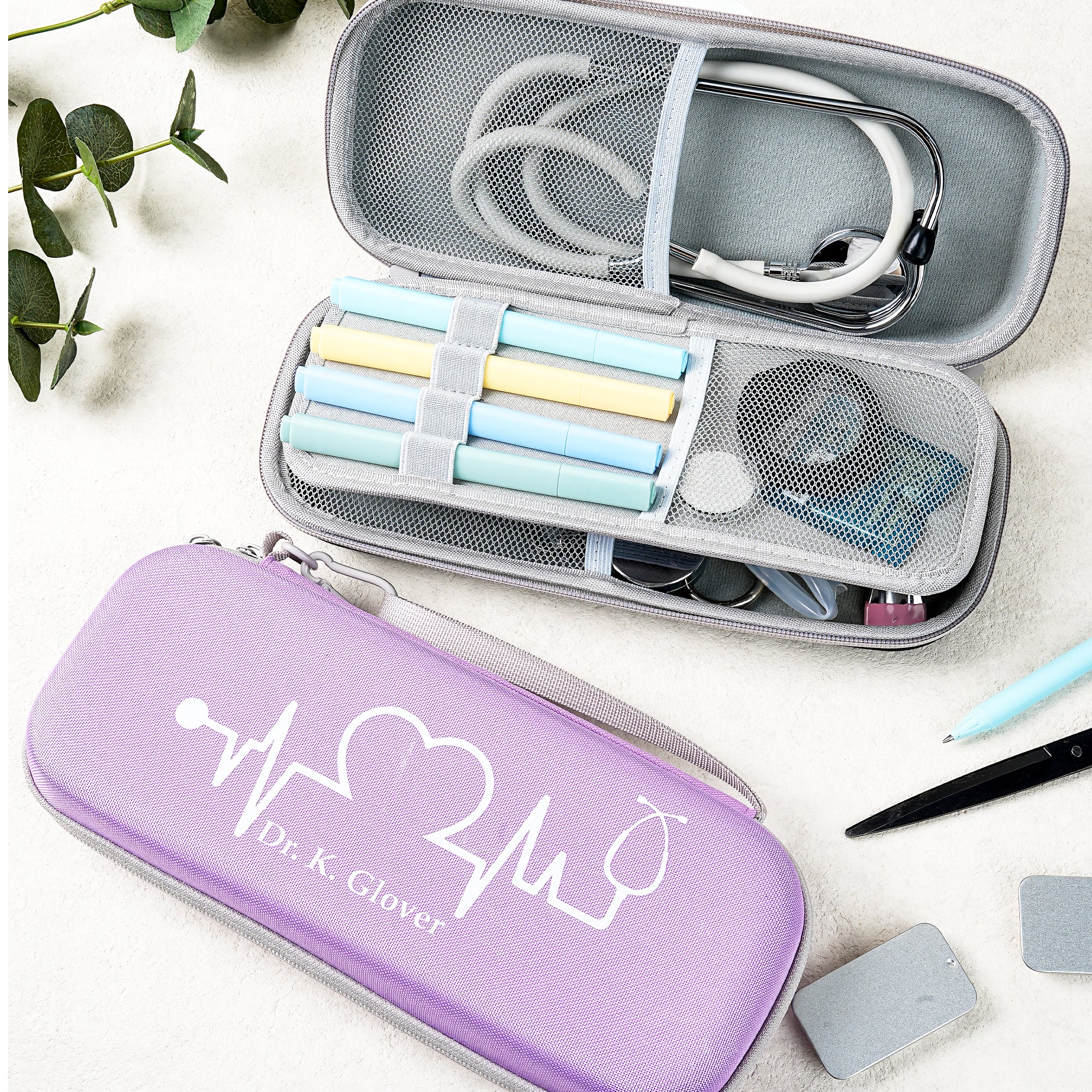 Estuche personalizado para estetoscopio con nombre para cumpleaños de enfermera, graduación, agradecimiento, etc.
