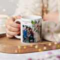 Personalizada Corona de Navidad Bayas Rojas 11 oz 15 oz Foto Taza de Cerámica con Texto Navidad Regalo para Amigos Familia