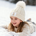 Gorro de invierno personalizado con nombre de animales de dibujos animados Pom Pom suave regalo de cumpleaños de Navidad para niños niñas