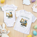 Personalizado lindo excavadora conejito oreja inicial 100% algodón body niño camiseta con nombre desgaste diario Pascua regalo para bebés niños