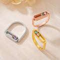 Anillo personalizado de plata de ley con doble piedra de nacimiento y texto Joyería delicada Regalo de cumpleaños de San Valentín para madre esposa