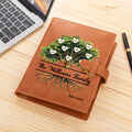 Árbol genealógico de la vida personalizado Cuaderno de piel A5 con 2-20 nombres y bolsillo para guardar cosas Regalo de cumpleaños para la familia