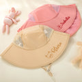 Sombrero de cubo transpirable bordado con animal personalizado para niños con nombre Accesorio de verano Regalo de cumpleaños y vacaciones para niños y niñas