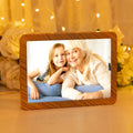 Collage de fotos familiares personalizadas Espejo LED Marco de fotos con tres colores de atenuación Día de San Valentín Aniversario Cumpleaños Regalo para Parejas Familia