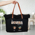 Bolsa de lona de vaca de las Highlands personalizada con 1-8 nombres y título Esenciales de viaje Regalo del Día de la Madre para la madre Abuela