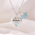 Personalizado Amor y Caja de Regalo Collar Colgante Doble con Piedra de Nacimiento en Forma de Corazón y Nombre Dainty Jewelry Valentine's Day Birthday Gift for Her