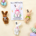 Conejito de peluche de bolsillo personalizado con tarjeta para el nombre Regalo de Pascua para la cesta de la compra Cumpleaños de Pascua para niños