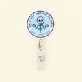 Acrílico personalizado retráctil Esqueleto Insignia Carrete con texto Cumpleaños Regalo de Navidad para enfermeras Médicos