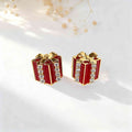 Caja de regalo personalizada Piedra de nacimiento Pendientes Dainty Joyería Navidad Cumpleaños Aniversario de regalo para las mujeres