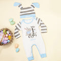 100% Algodón Personalizado Mi Primera Pascua Baby Romper Conejito Oreja Sombrero Set con Nombre Pascua Cumpleaños Regalo para Bebé Niño