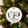 Personalizada Hair Styling Tools Adorno de cerámica con el nombre del árbol de Navidad Decoración Regalo para Peluquería Peluquería