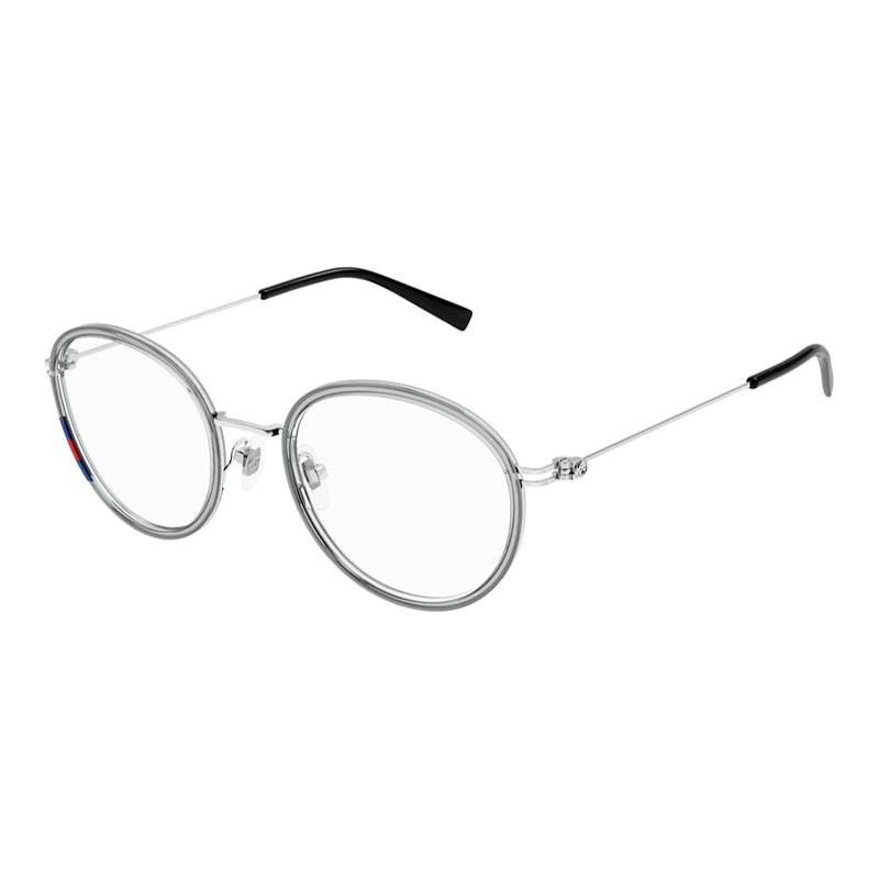 Gucci Round Metal Frame Eyeglasses — Silver