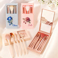 Personalizado Gemstone Nacimiento Flor Brocha de Maquillaje de viaje Caja de Almacenamiento Set con Nombre Cumpleaños Regalo de boda para las mujeres