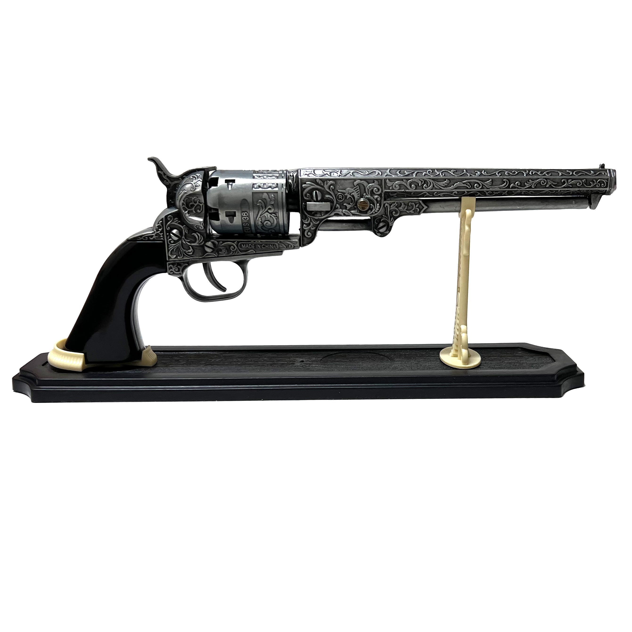 Western Cowboy Revolver Pistol Non-Firing Replica Gun with Stand By Prop Money Inc.
