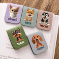 Personalizado 3D de dibujos animados perro magnético de cuero Bookmark Clip con el nombre de la lectura de accesorios de regalo de cumpleaños para la familia amigos amantes de las mascotas