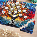 Arte de cristal personalizado Árbol de la vida familiar Puzzle de madera con 2-20 nombres de corazón Decoración del hogar Cumpleaños Día de la Madre Regalo para mamá Abuela