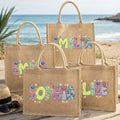 Bolsa de yute grande personalizada con diseño de efecto artístico floral y nombre Regalo de cumpleaños de uso diario para niños Familia
