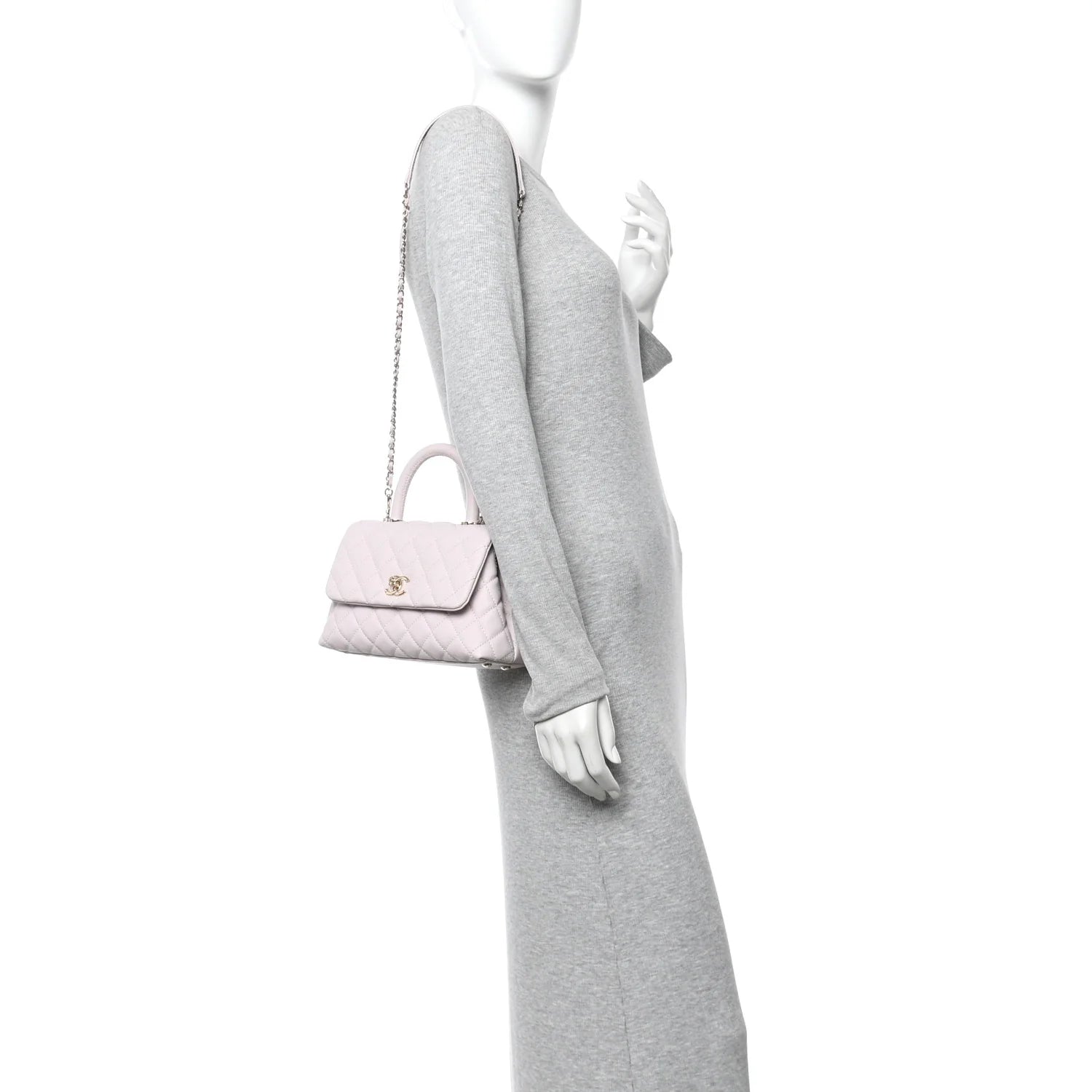 Chanel Caviar Quilted Mini Coco Handle Flap Lilas Lilac