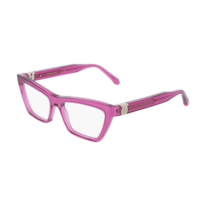 Ferragamo SF3021 Acetate Square-Frame Eyeglasses — Pink