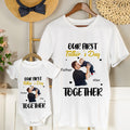 Personalizado Nuestro Primer Día del Padre Juntos Foto 100% Algodón Camiseta Bebé Body con Nombres Regalo de Cumpleaños para Bebé Papá