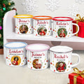 Personalizada Luz de Colores Elemento de Navidad 12 oz Foto Esmalte Taza con Nombre y Título Regalo de Navidad para Niños Familia Amigos