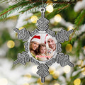 Personalizado divertido de Navidad Foto Copo de Nieve Ornamento con Texto Decoración para el Hogar Regalo de Navidad para la Familia Amigos