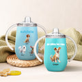 Personalizado 1-4 Lindo 3D mascotas de dibujos animados 10 oz nombre aislado Sippy taza con tapa y asa de cumpleaños Baby Shower Día de la Madre de regalo para la nueva mamá del bebé