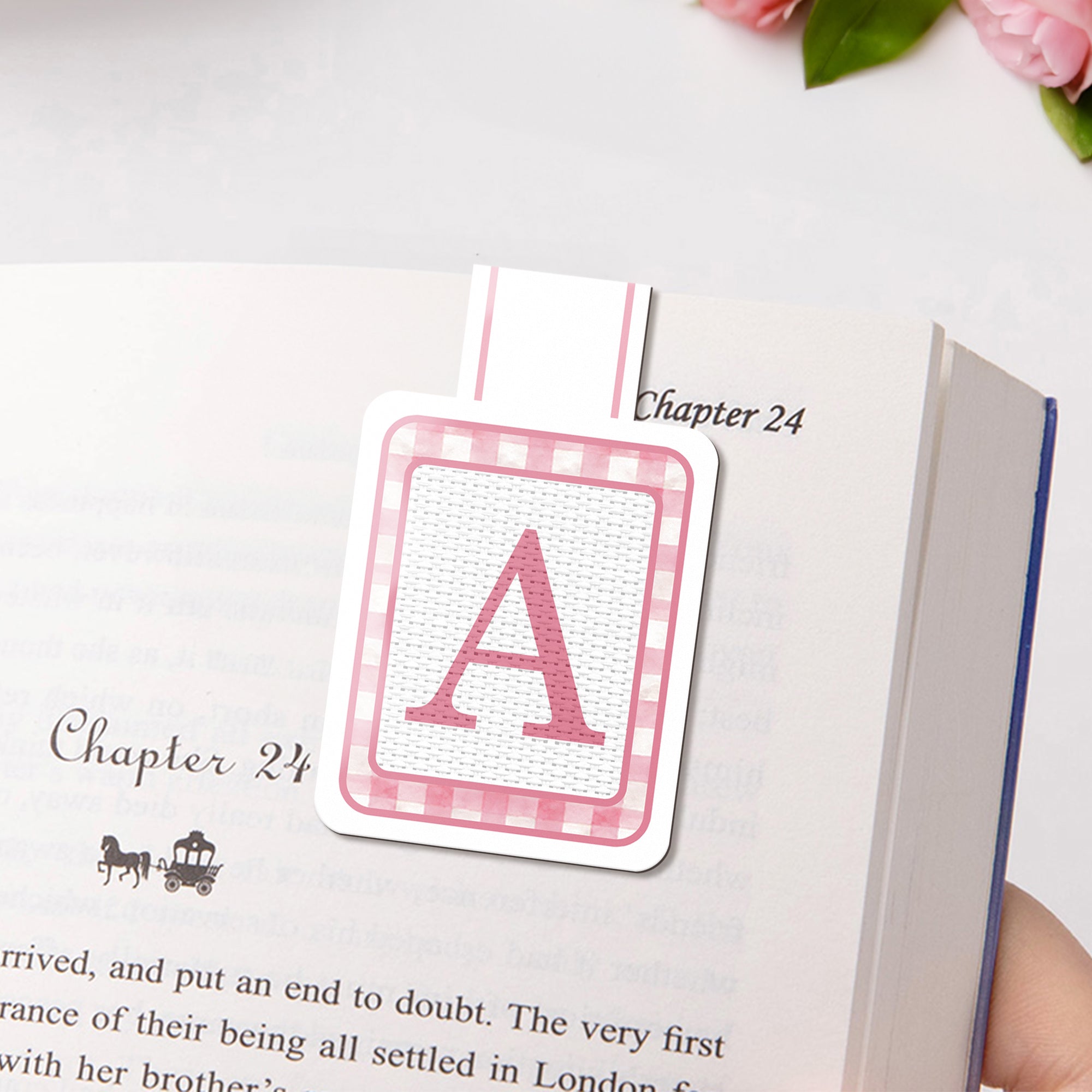 Marcapáginas magnético personalizado con iniciales a cuadros multicolor de uso diario Club de lectura Regalo de cumpleaños para los amantes de los libros