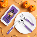Tenedor Cuchara Cuchillo 3 Piezas Juego de Cubiertos Personalizado con el Nombre del Personaje de la Tela de Araña Regalo de Halloween para Niños