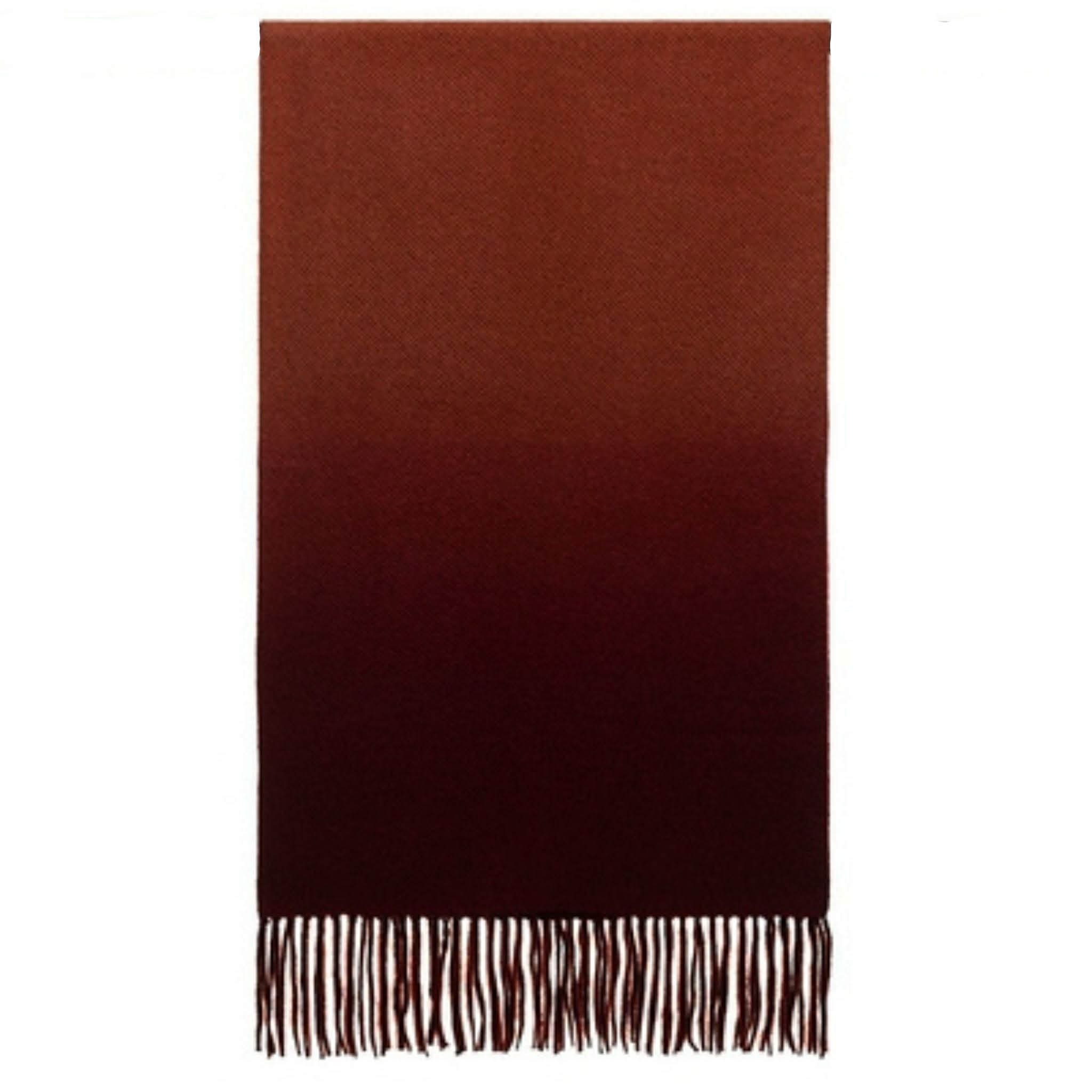 Standard length of Fringed Ombre Scarf with wine and rust color