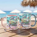 Taza de Cerámica Personalizada Tortuga Marina 11oz / 15oz con Nombre y Asa Regalo de Cumpleaños Aniversario para Familias Amantes de las Tortugas Marinas