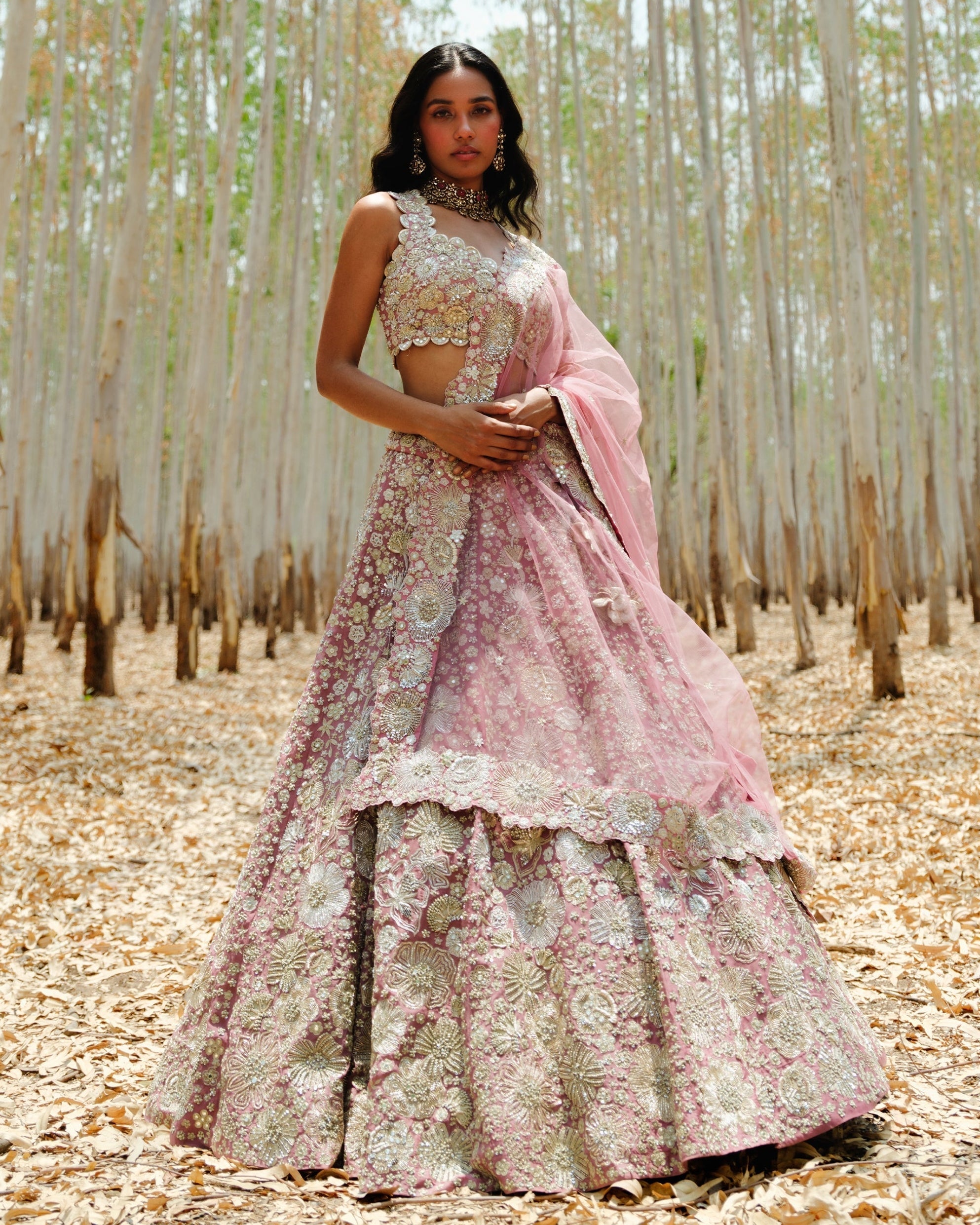 Muted Pink Leola Lehenga Set By KYNAH, Luxury Indian Fashion & Bridal Wear