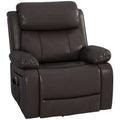 Swivel Rocker Manual Recliner with 8 Vibration Massage and Remote PU Leather Brown
