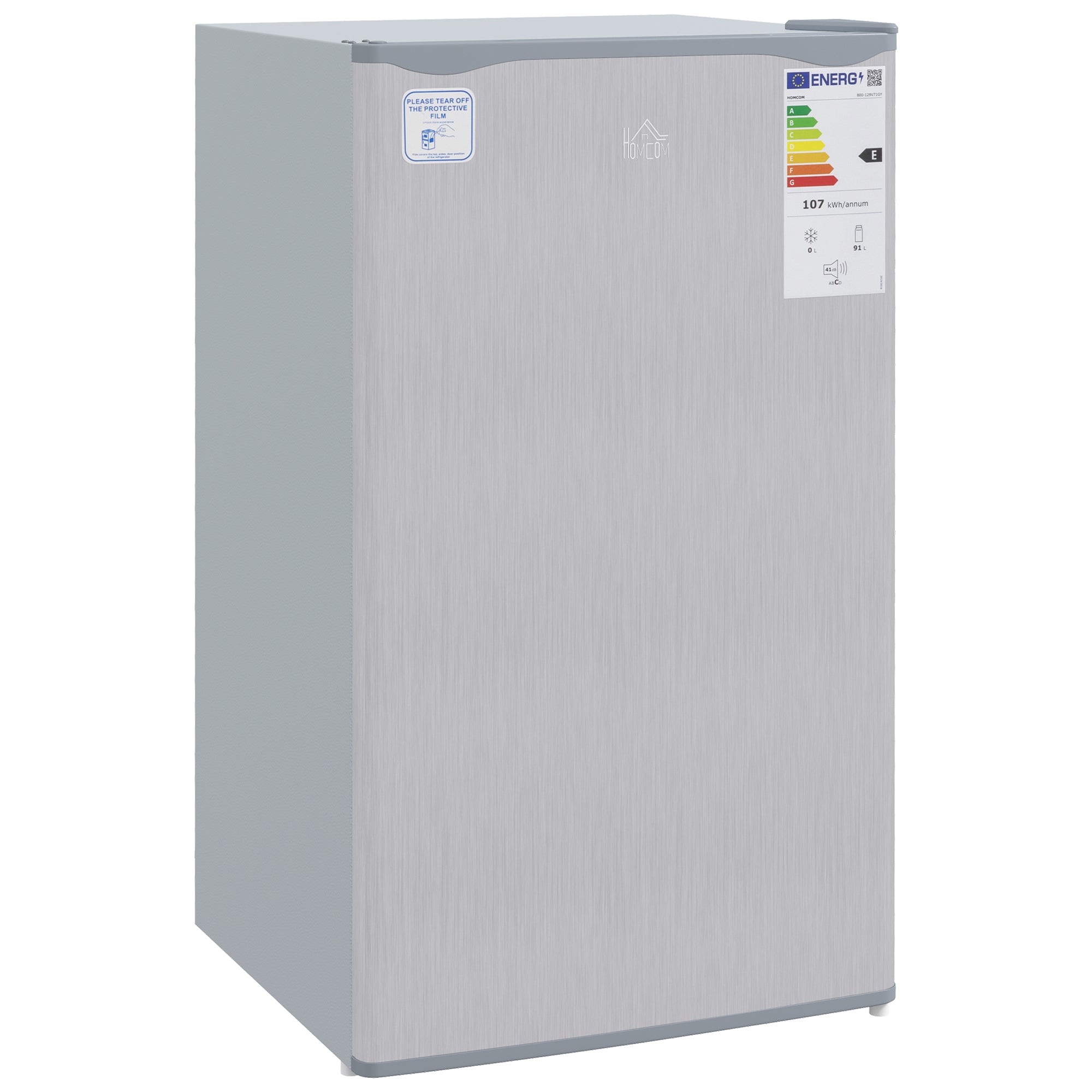 91L Freestanding Small Fridge Freezer with Chiller Box, Adjustable Thermostat, Grey
