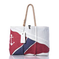 Auction Anchor Burgee Tote Handmade in Maine from Recycled Sails