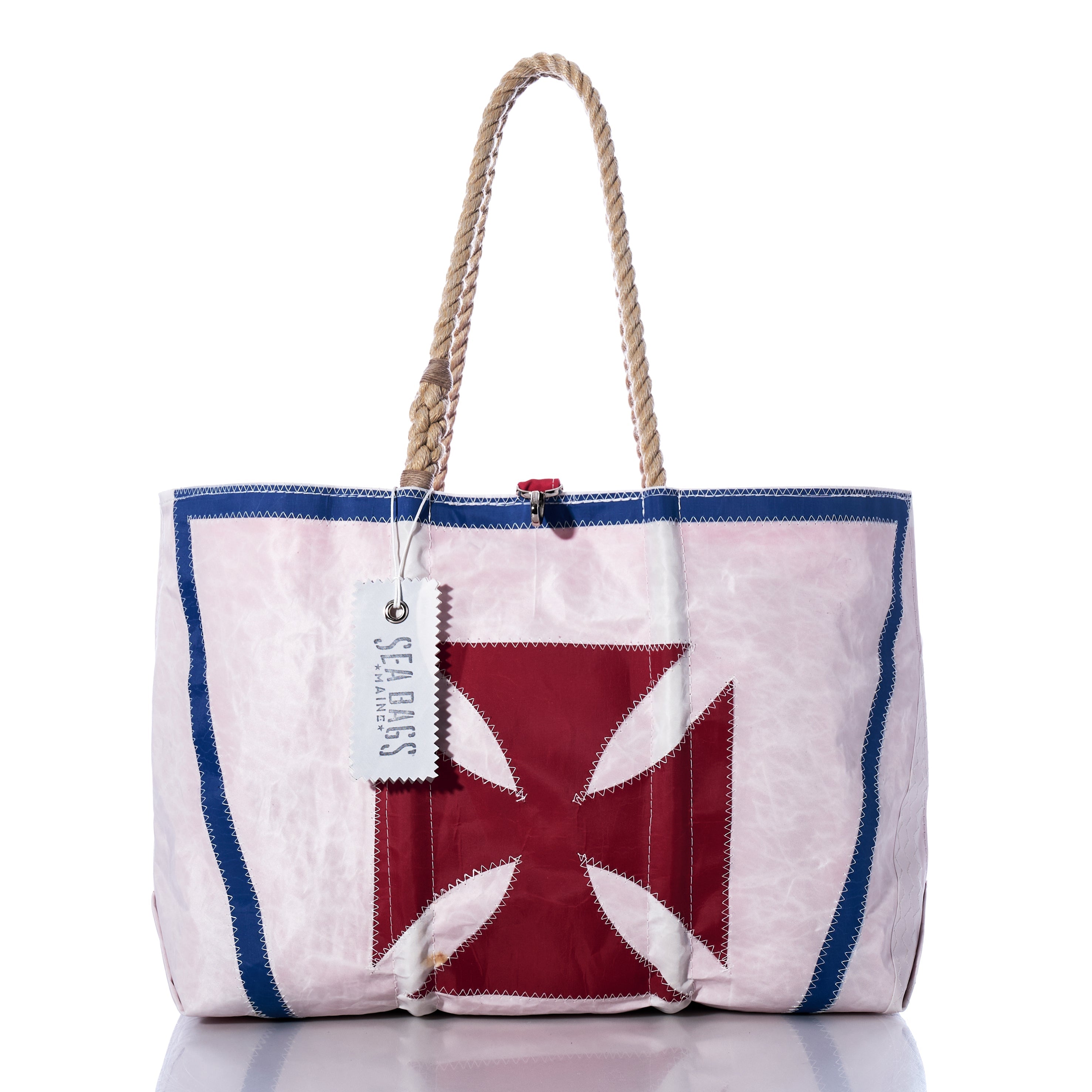 Auction Yacht Club Burgee Tote Handmade in Maine from Recycled Sails