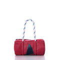 Auction Sailboat on Red Baguette Bag #1 of 35 Handmade in Maine from Recycled Sails