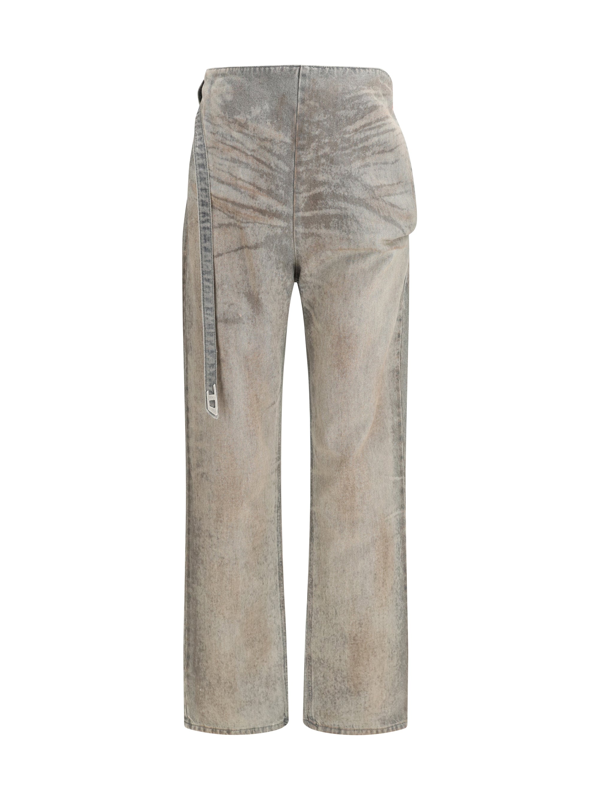 Diesel Dual-Layer Fastening-Free Jeans — Gray