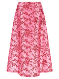 Alberta Ferretti Mikado Floral Skirt — Pink
