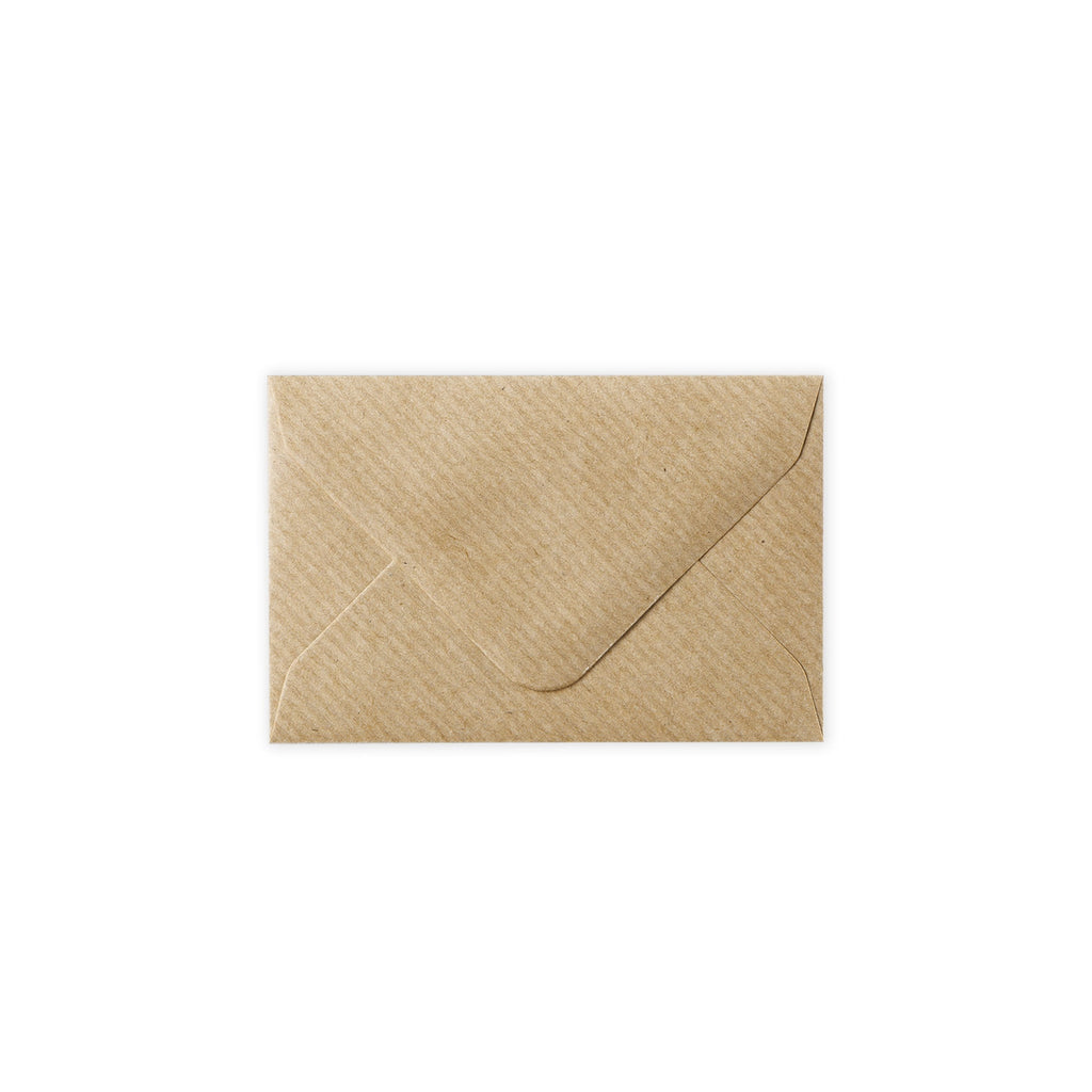Ribbed Kraft Gummed V-Flap Greeting Card Envelope (62 x 94mm)
