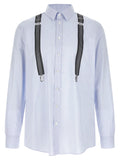 Moschino Trompe-l'œil Suspender Print Shirt — Light blue