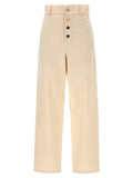 Moschino Cotton Gabardine Trousers — Cream