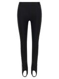 Moschino Logo-Lettering Stretch Lycra Leggings — Black