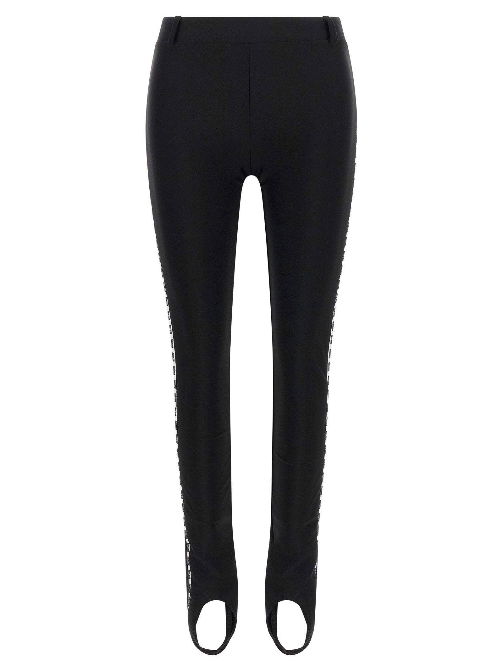 Moschino Logo-Lettering Stretch Lycra Leggings — Black