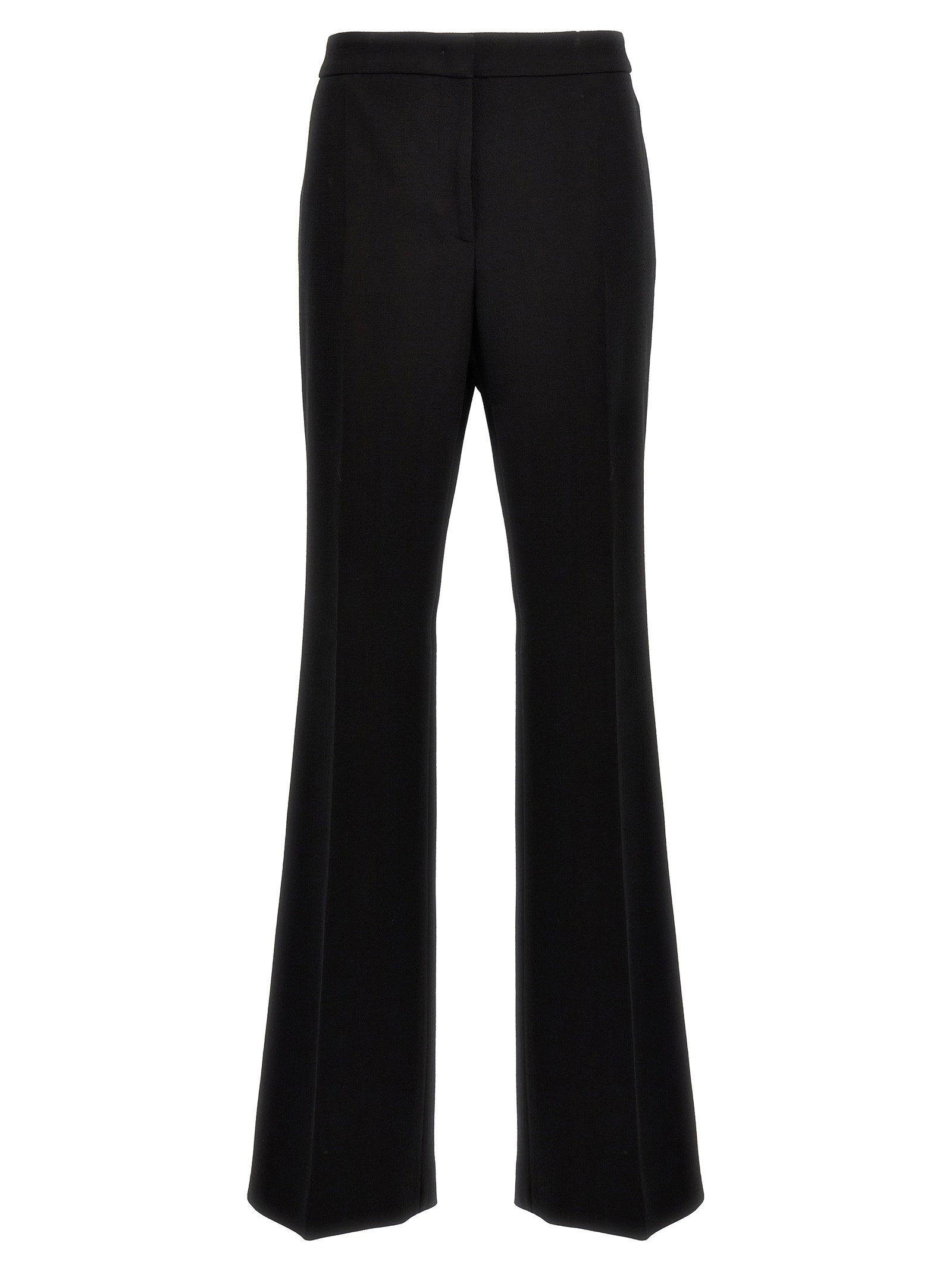 Moschino Wool Blend Crepe Trousers — Black