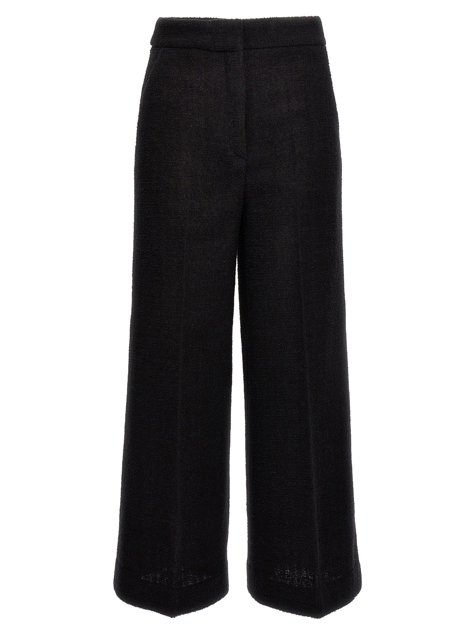 Moschino Bouclè Wool Blend Trousers — Black