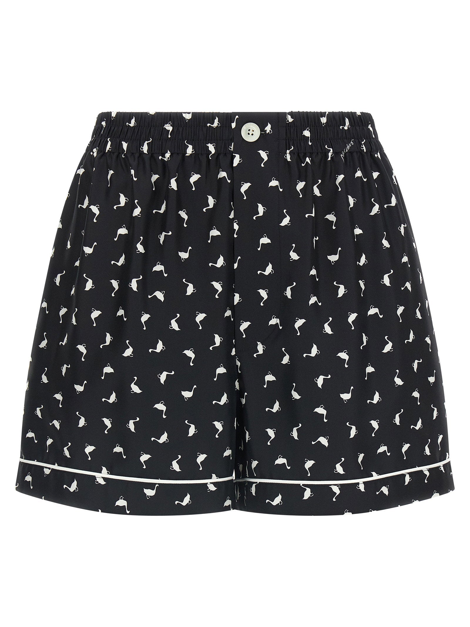 Moschino Printed Silk Twill Shorts — Black