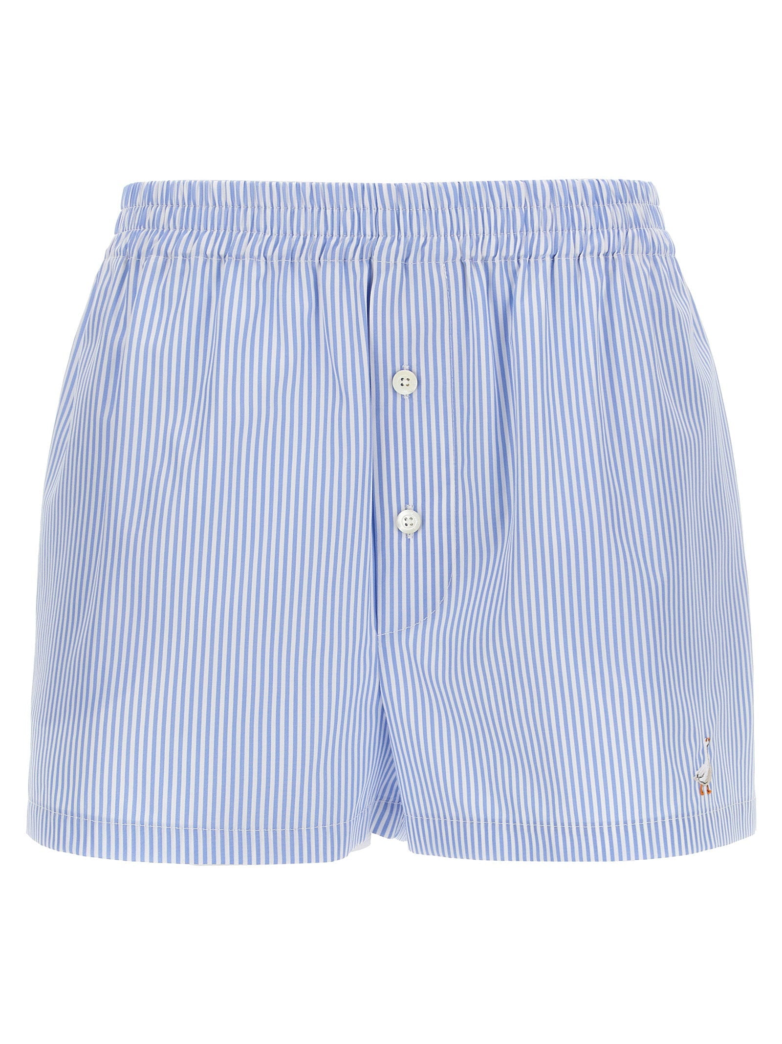 Moschino Striped Poplin Shorts — blue