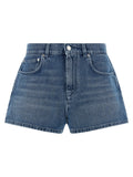 Moschino Heart-Detail Denim Denim Shorts — Blue