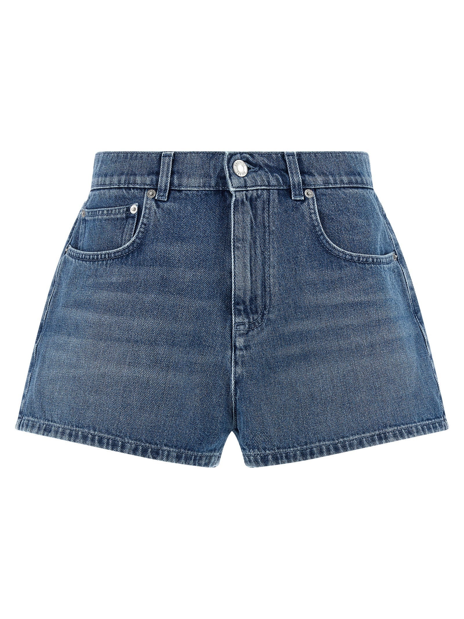 Moschino Heart-Detail Denim Denim Shorts — Blue